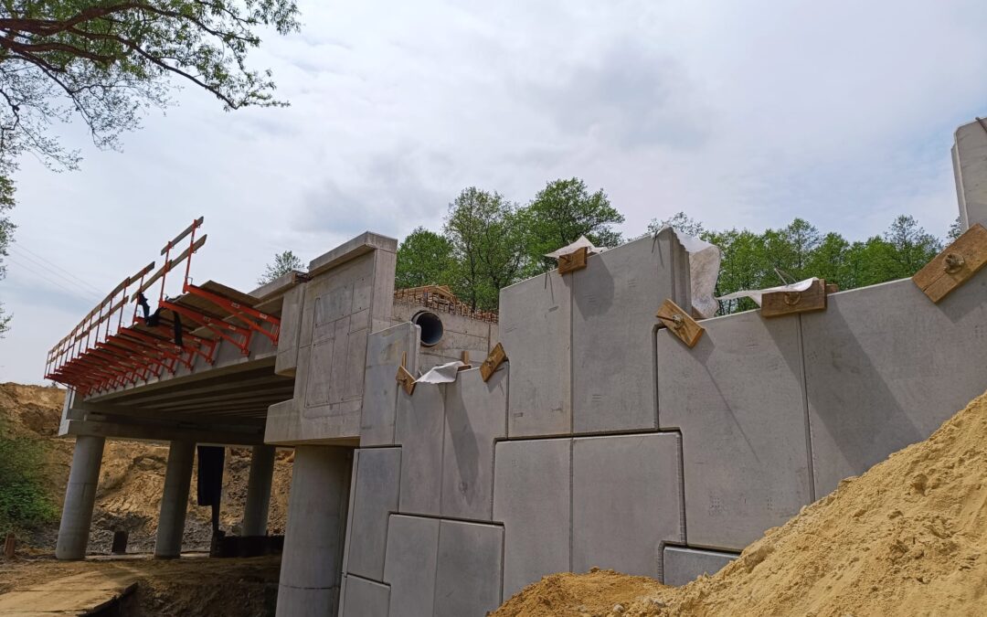 Budowa murów oporowych w&nbsp;ramach węzła drogowego DK7 – DP K1967, Myślenice